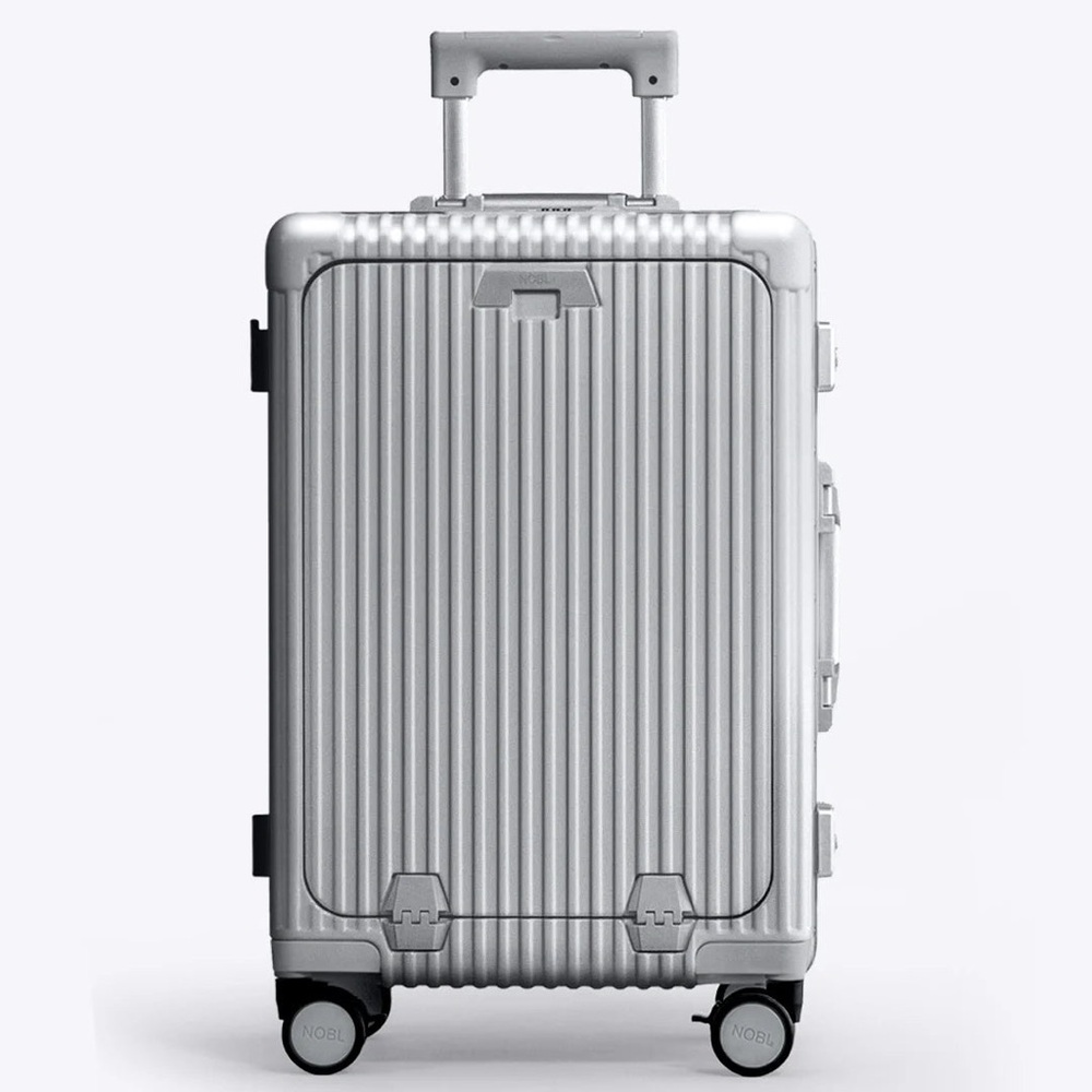 🔥🔥 Nobl All In One Silver Hard-Shell Spinner Carry-On with Front Access 🔥🔥 - Picture 3 of 9